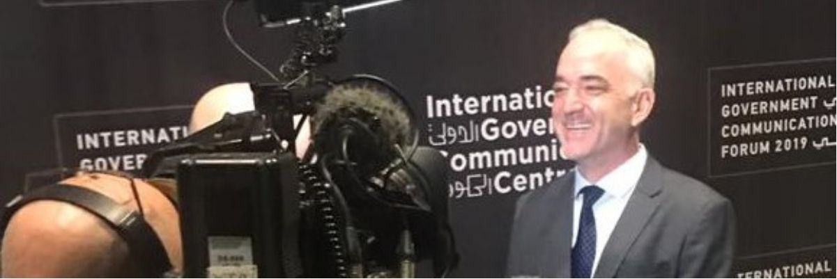 Roger Fisk during a media production setup